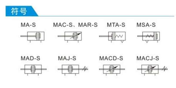 迷你氣缸的形式符號 迷你氣缸的形式符號