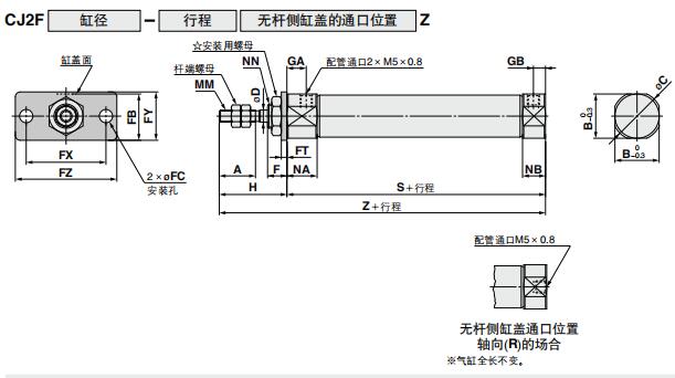 筆形氣缸桿側法蘭外形尺寸圖.jpg 筆形氣缸桿側法蘭外形尺寸圖.jpg