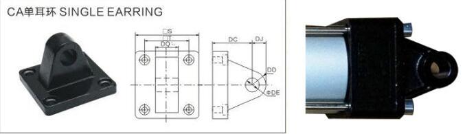 Sc-80標(biāo)準(zhǔn)氣缸ca單耳環(huán)及安裝圖 Sc-80標(biāo)準(zhǔn)氣缸ca單耳環(huán)及安裝圖